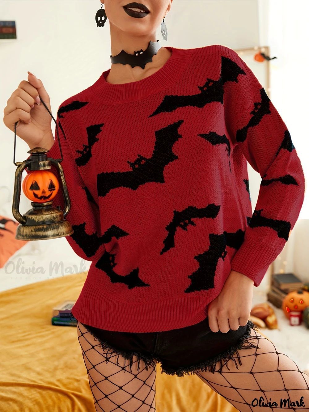 Vampire’s Flight Sweater – Spooky Knit with Bat Pattern