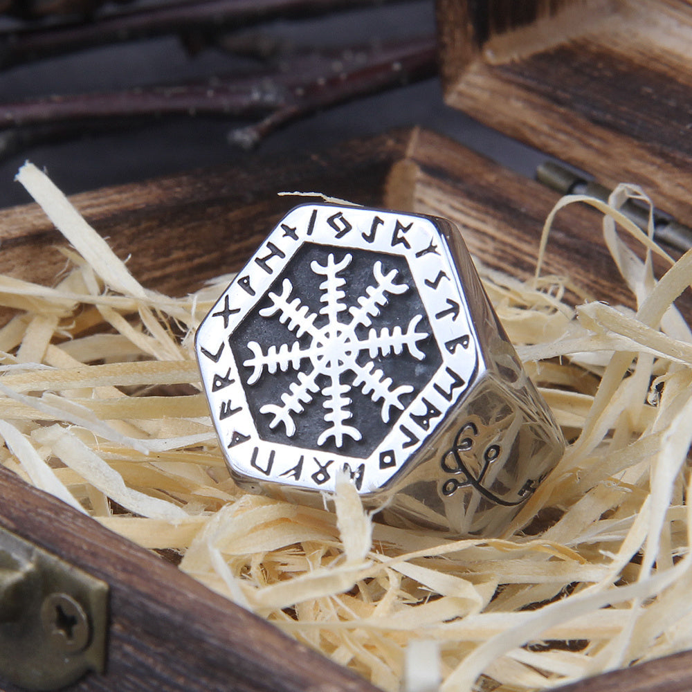 Gothic Loli Nordic Compass Ring Male