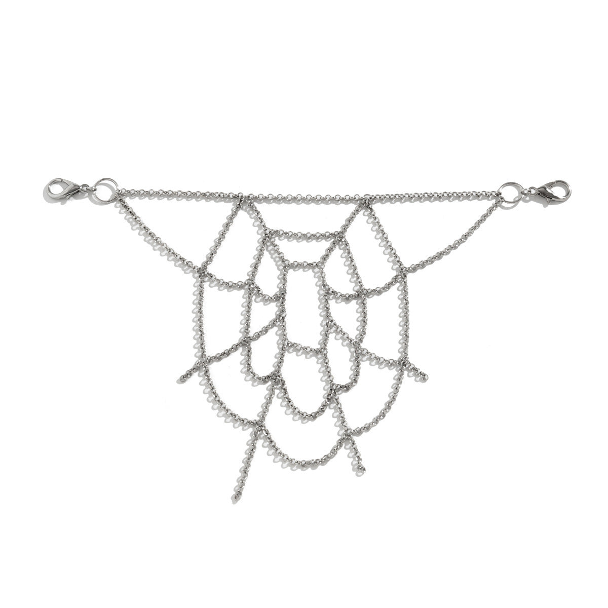 Sweet Cool Hot Girl Style Chain Body Clothing Chain Gothic Style Punk Spider Mesh Phants Zipper