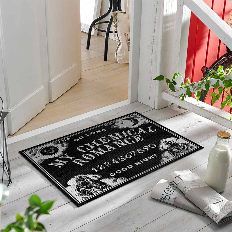 Gothic Black Magic Series Door Mat Horror Black And White Floor Mat