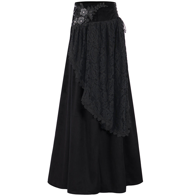 Fashion Gothic Style Lace-up Waist Women's Skirt