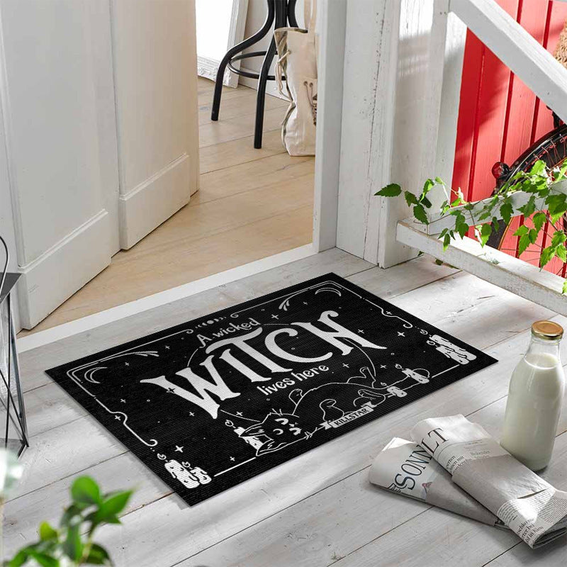 Gothic Black Magic Series Door Mat Horror Black And White Floor Mat