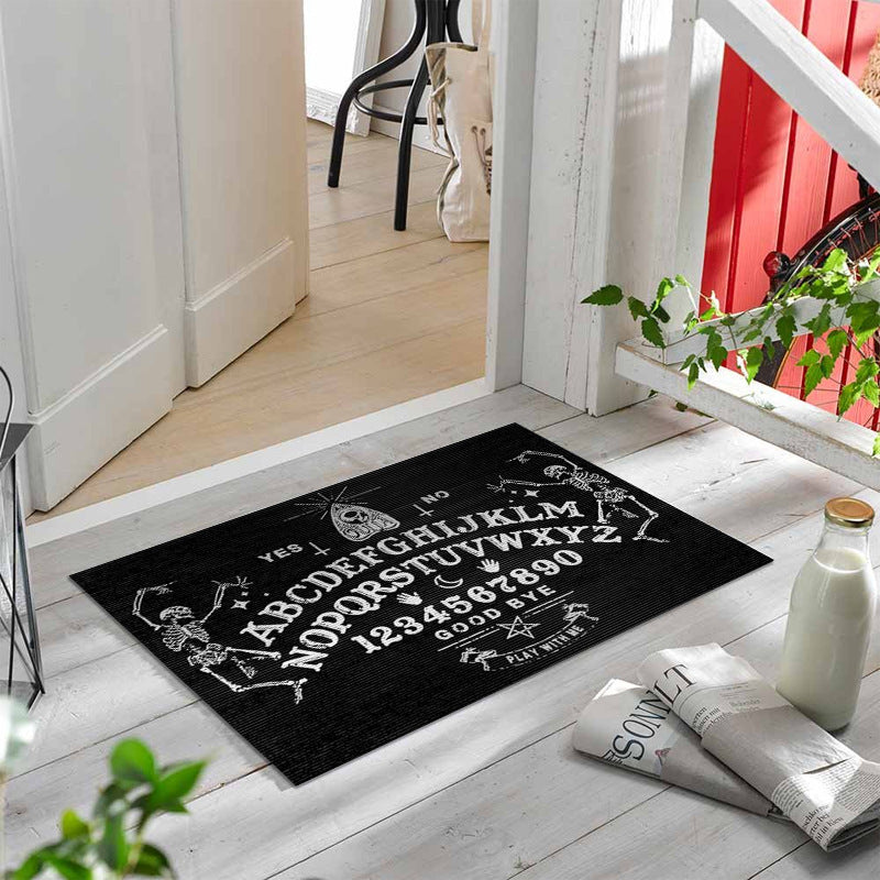 Gothic Black Magic Series Door Mat Horror Black And White Floor Mat
