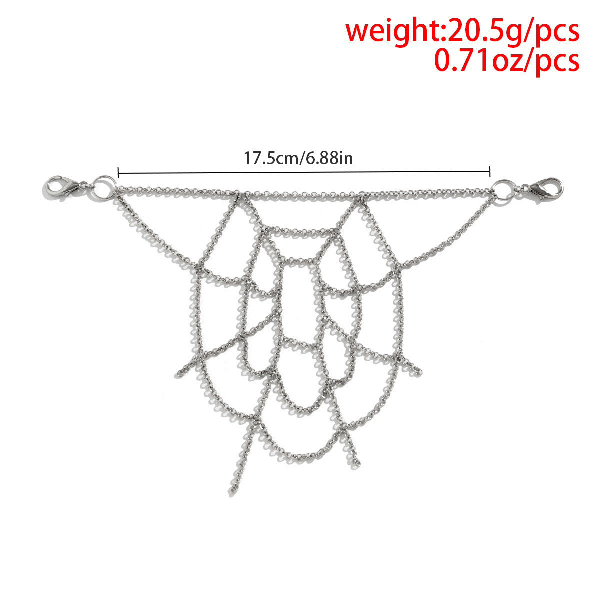 Sweet Cool Hot Girl Style Chain Body Clothing Chain Gothic Style Punk Spider Mesh Phants Zipper
