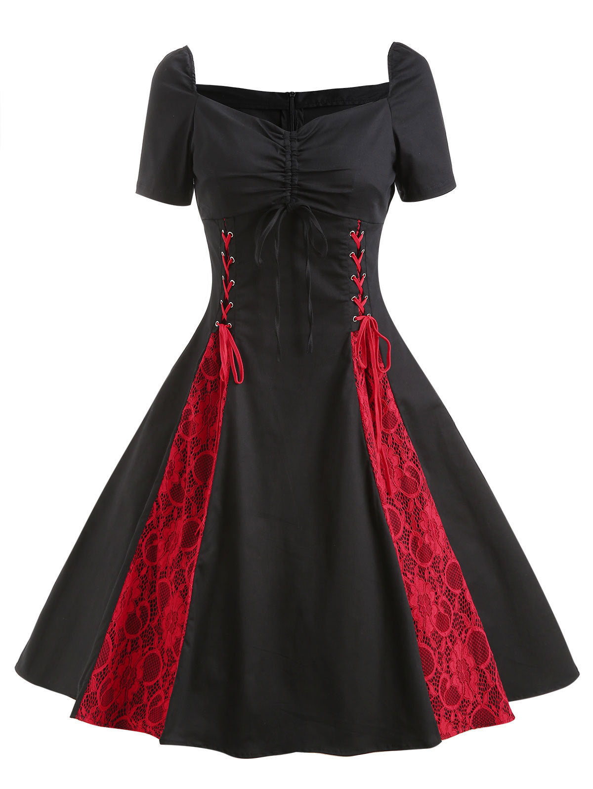 New Gothic Lace Lace Up Women's Vintage Dress