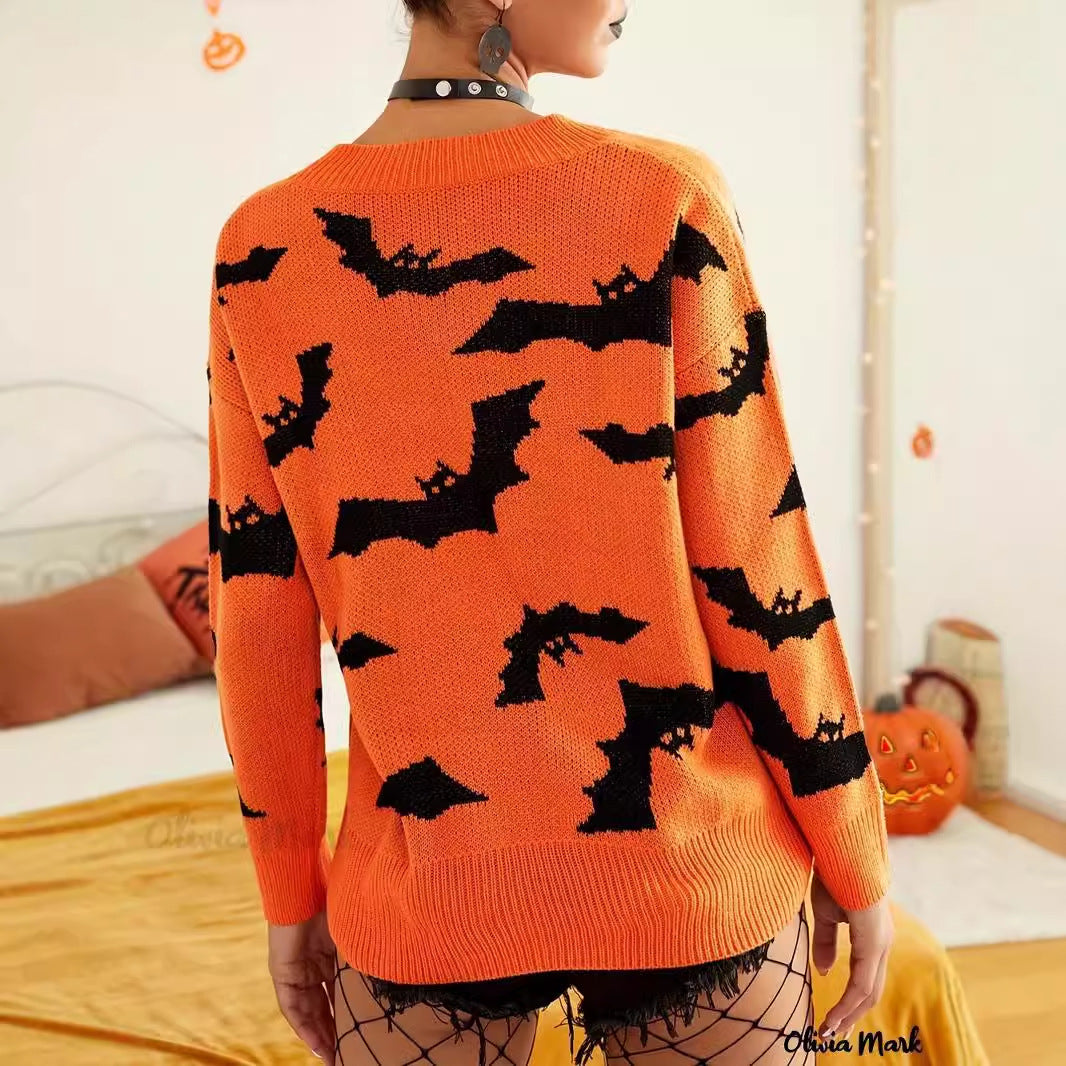 Vampire’s Flight Sweater – Spooky Knit with Bat Pattern
