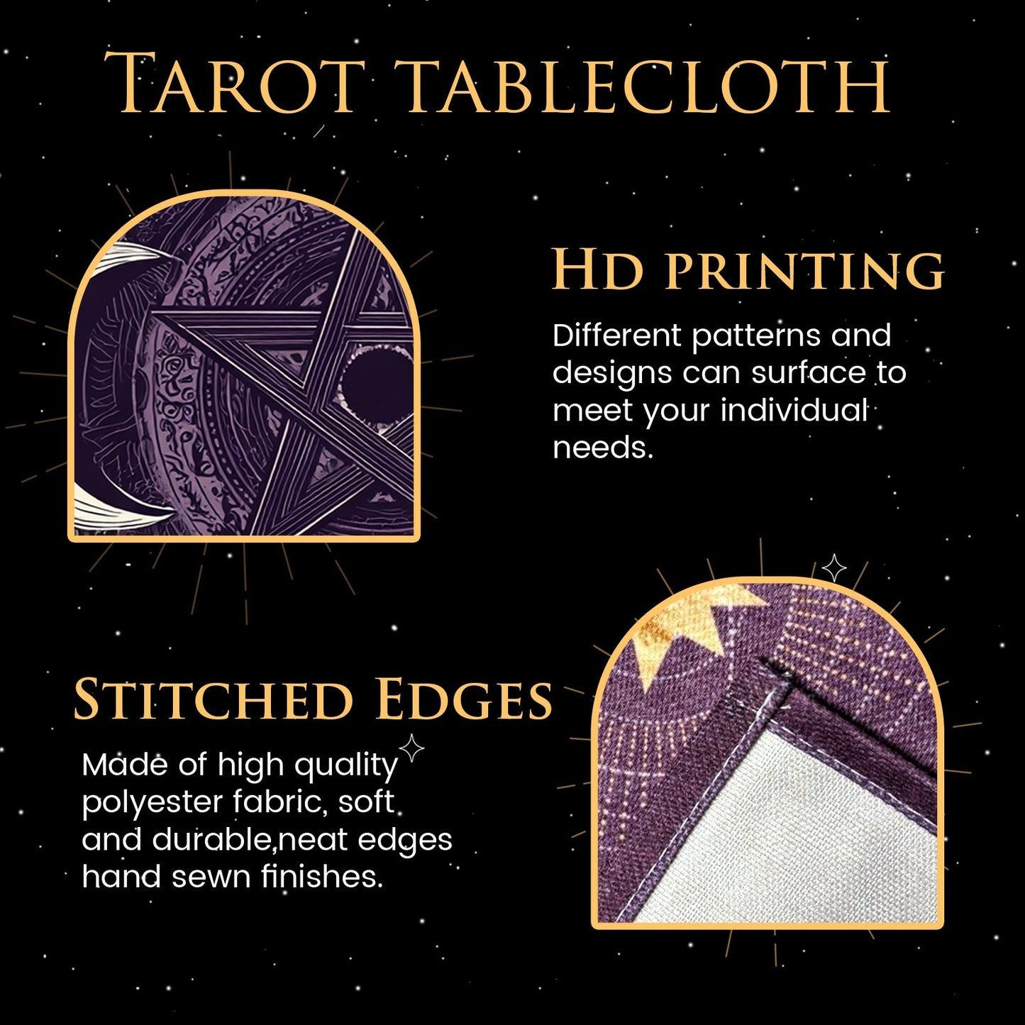 Lunar Pentagram Tarot Cloth