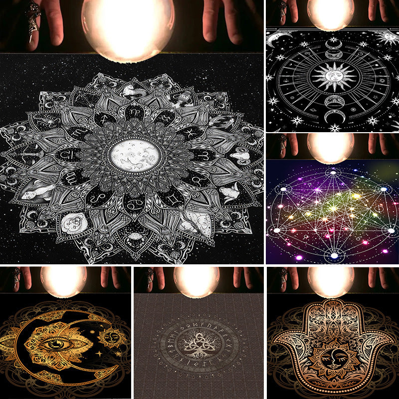Collage of various mandala designs with a focus on celestial and spiritual themes.