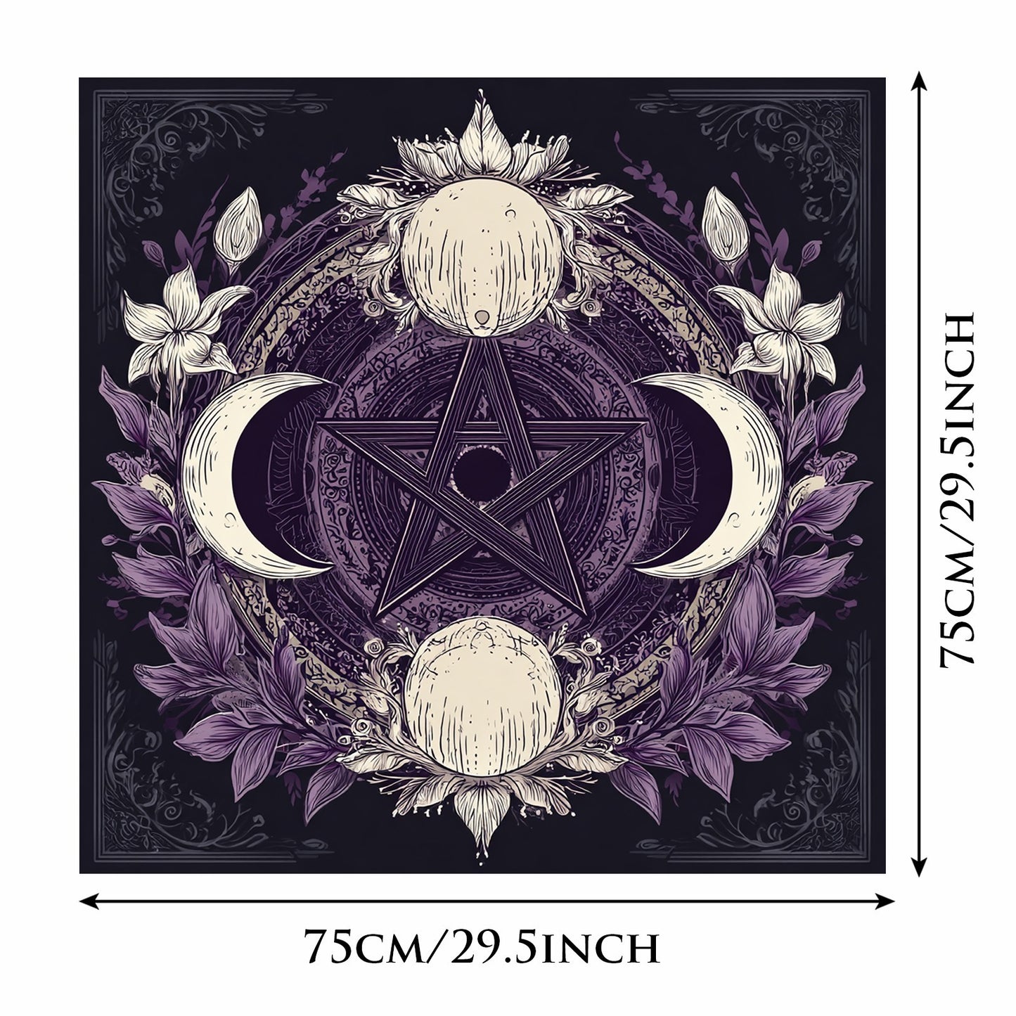 Lunar Pentagram Tarot Cloth