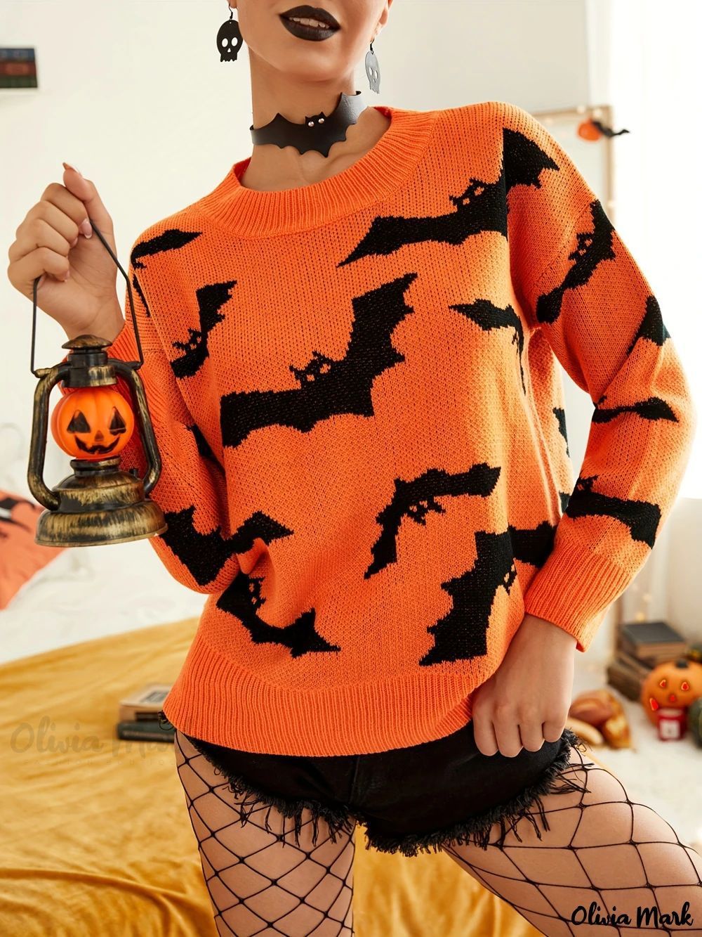 Vampire’s Flight Sweater – Spooky Knit with Bat Pattern