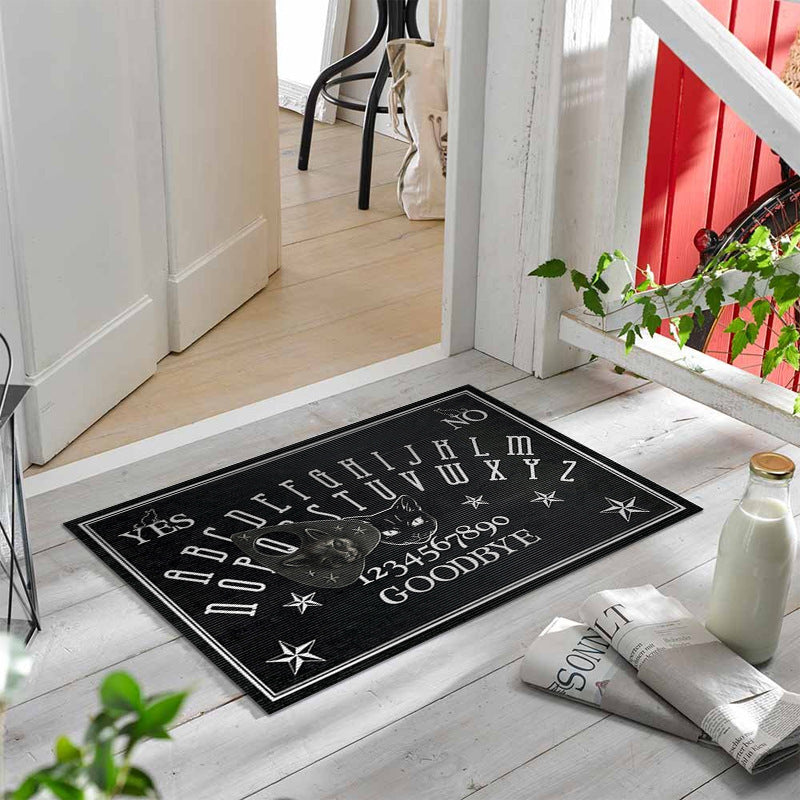 Gothic Black Magic Series Door Mat Horror Black And White Floor Mat
