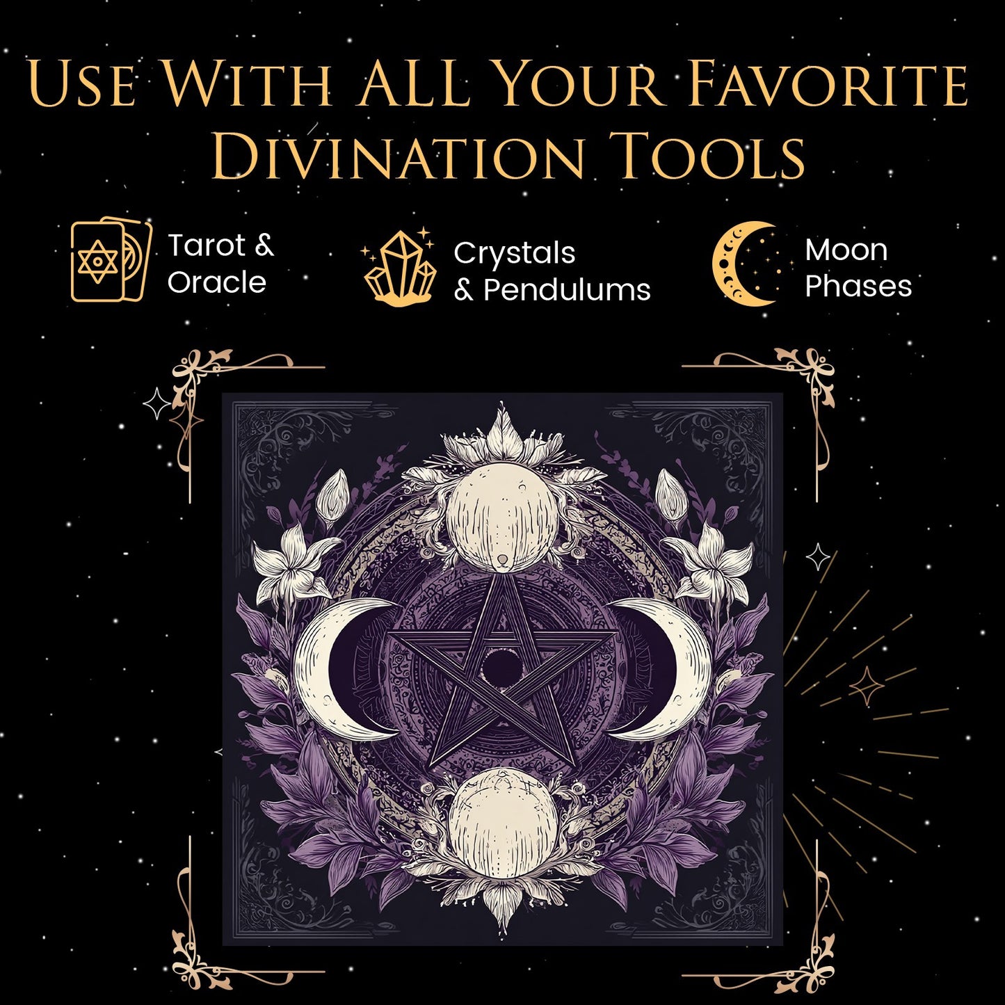 Lunar Pentagram Tarot Cloth