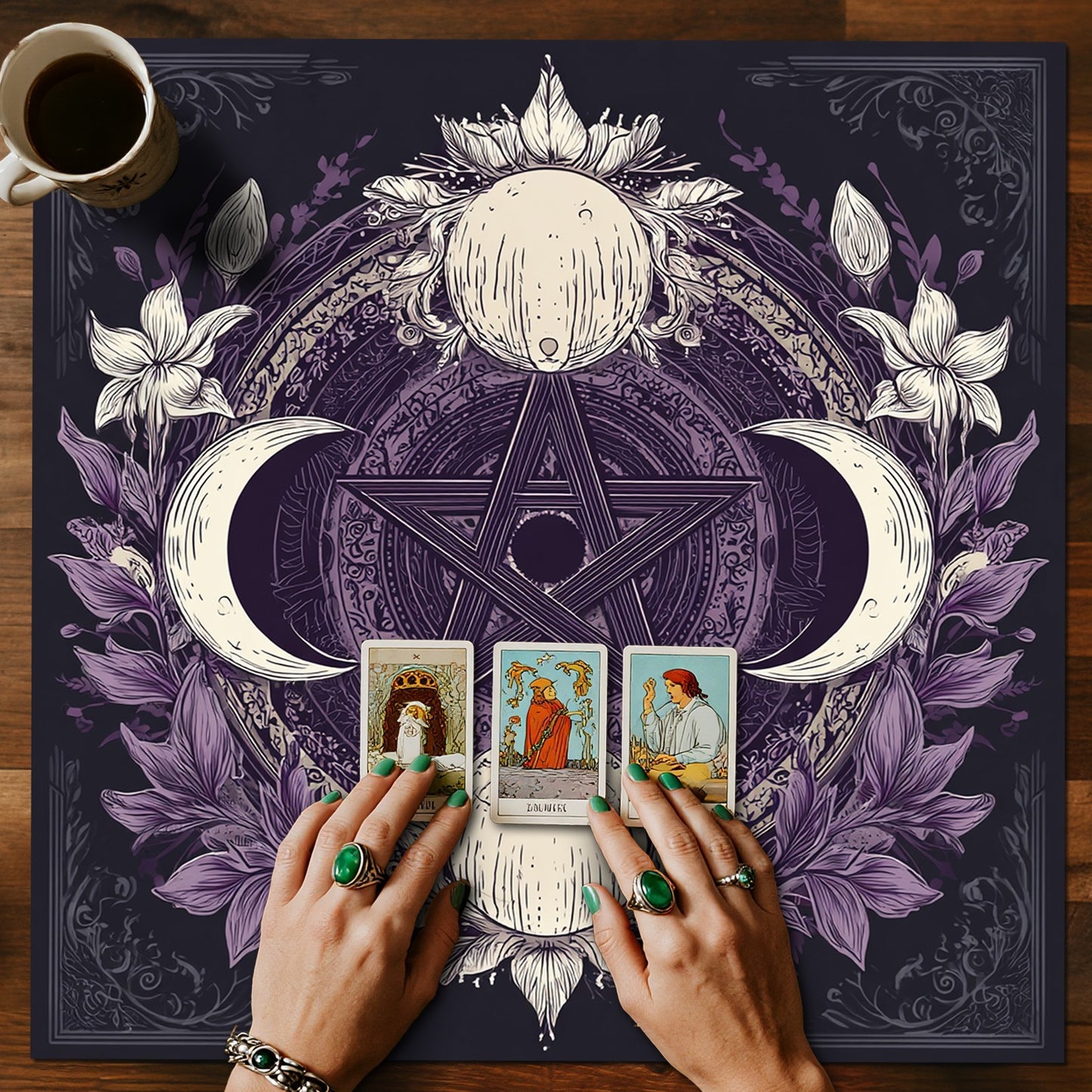 Lunar Pentagram Tarot Cloth