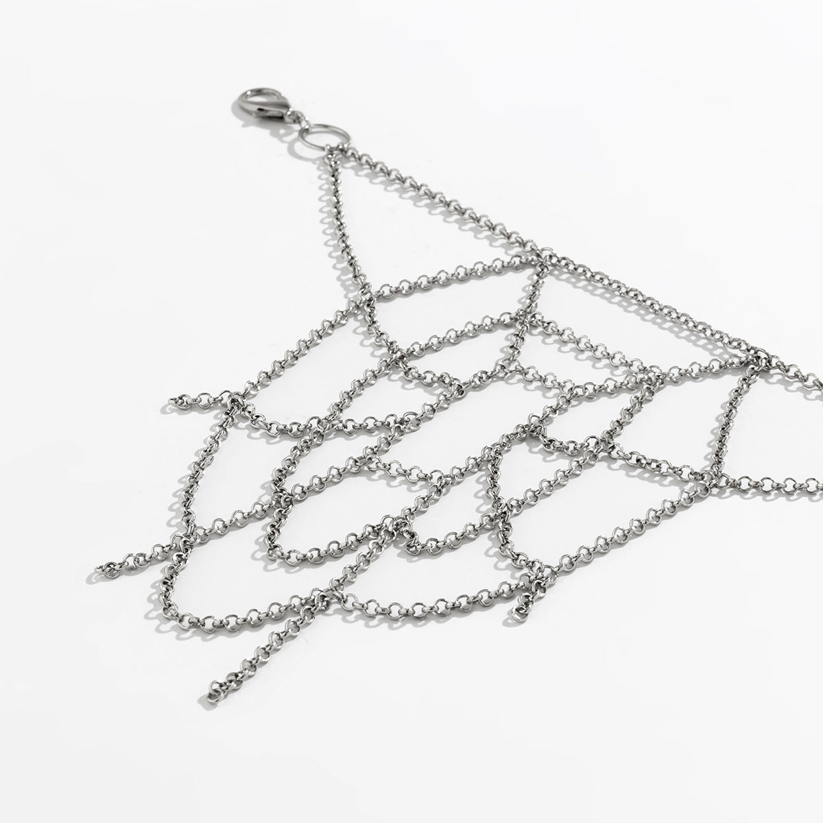 Sweet Cool Hot Girl Style Chain Body Clothing Chain Gothic Style Punk Spider Mesh Phants Zipper