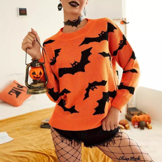Vampire’s Flight Sweater – Spooky Knit with Bat Pattern