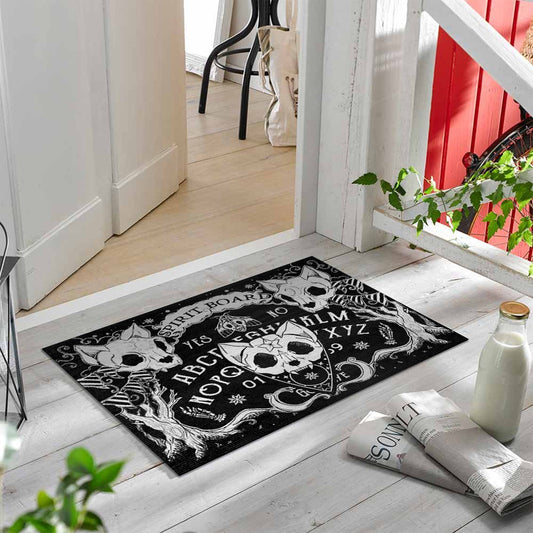 Gothic Black Magic Series Door Mat Horror Black And White Floor Mat