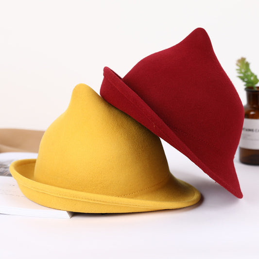 Fashion Personality Curling Wool Witch Hat